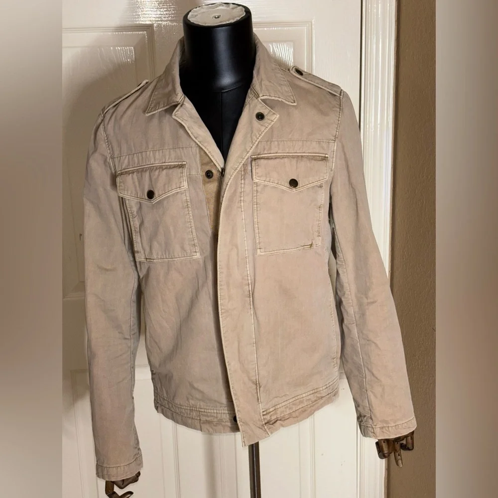 Vintage Banana Republic Tan Safari Utility Jacket 100% Cotton Mens Small​​
